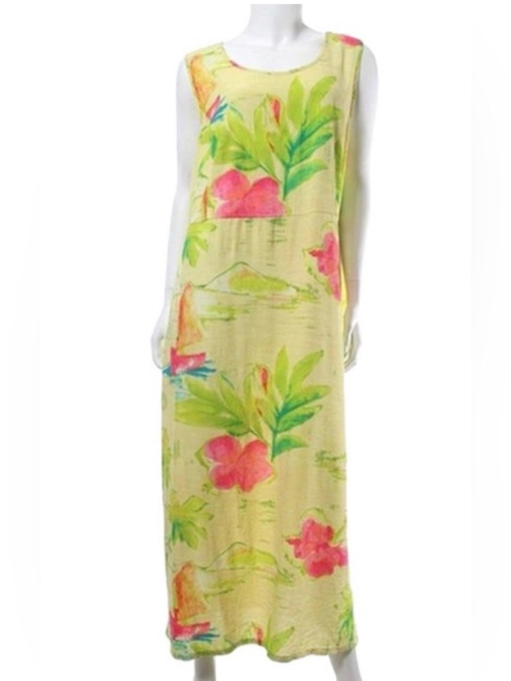 Vintage Jams World sleeveless lagoon print dress Hawaiian floral print size s